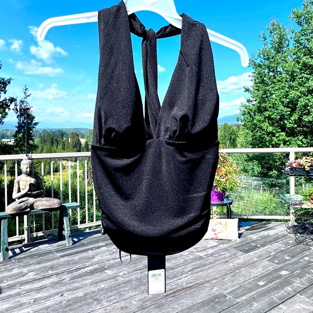 Guess Black Satin Halter top